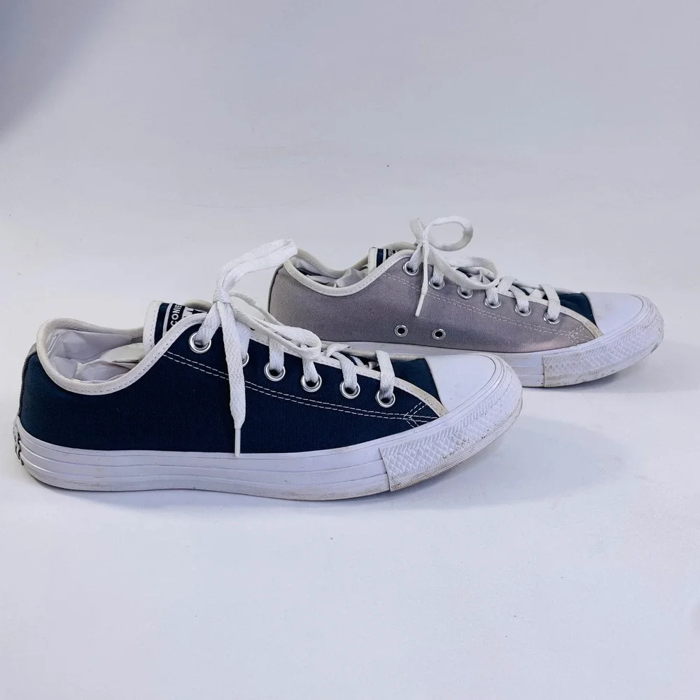 Converse Chuck Taylor All Star Low Top Navy Grey Split Canvas Sneakers 152621C - Picture 5 of 8